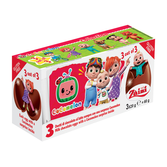 Zaini Chocolate Eggs Cocomelon Tripack 60g