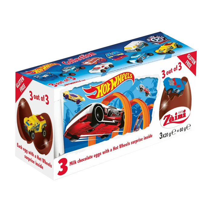 Zaini Chocolate Eggs Hot Wheels Tripack 60g
