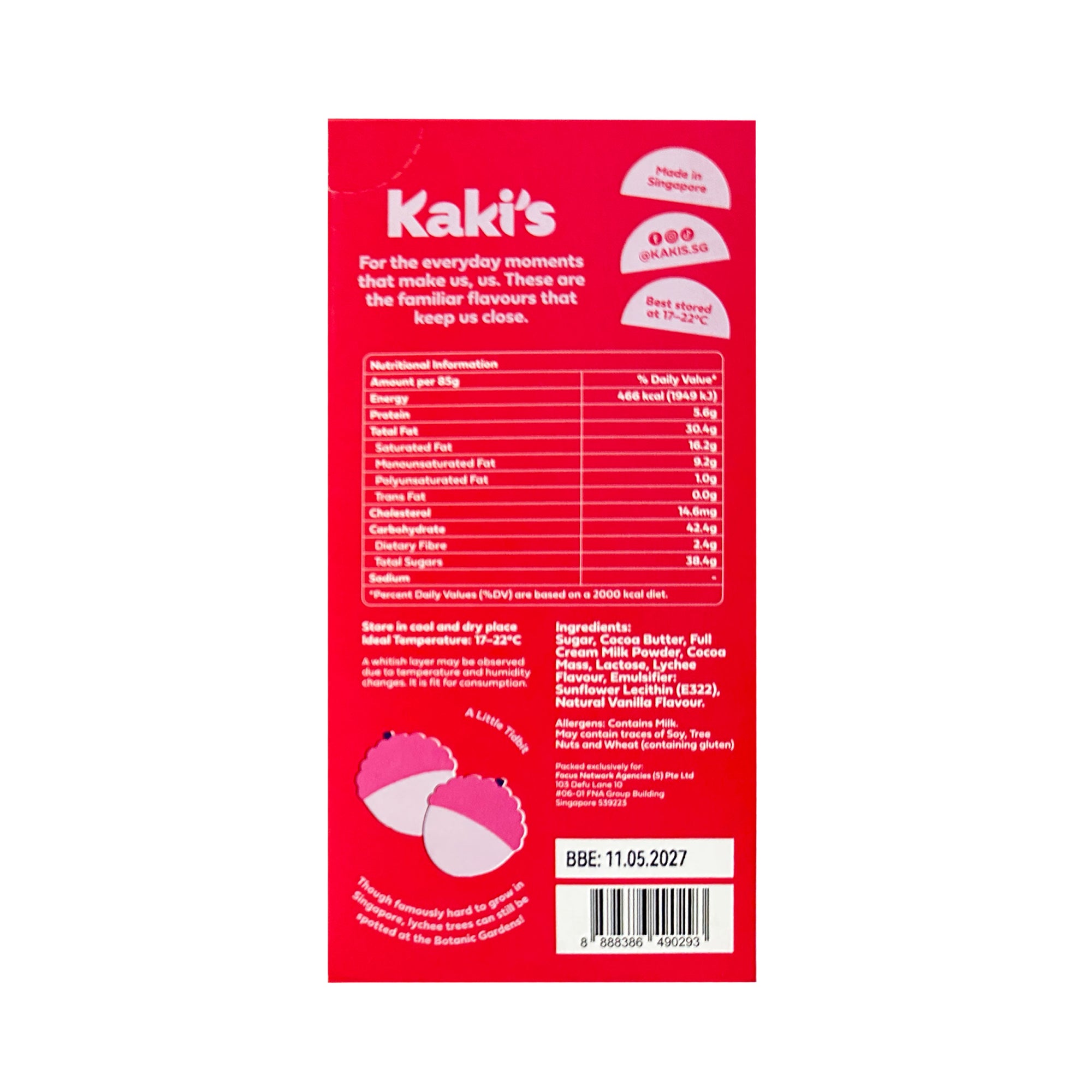 Kaki'S Sweet Lychee Bar 85g