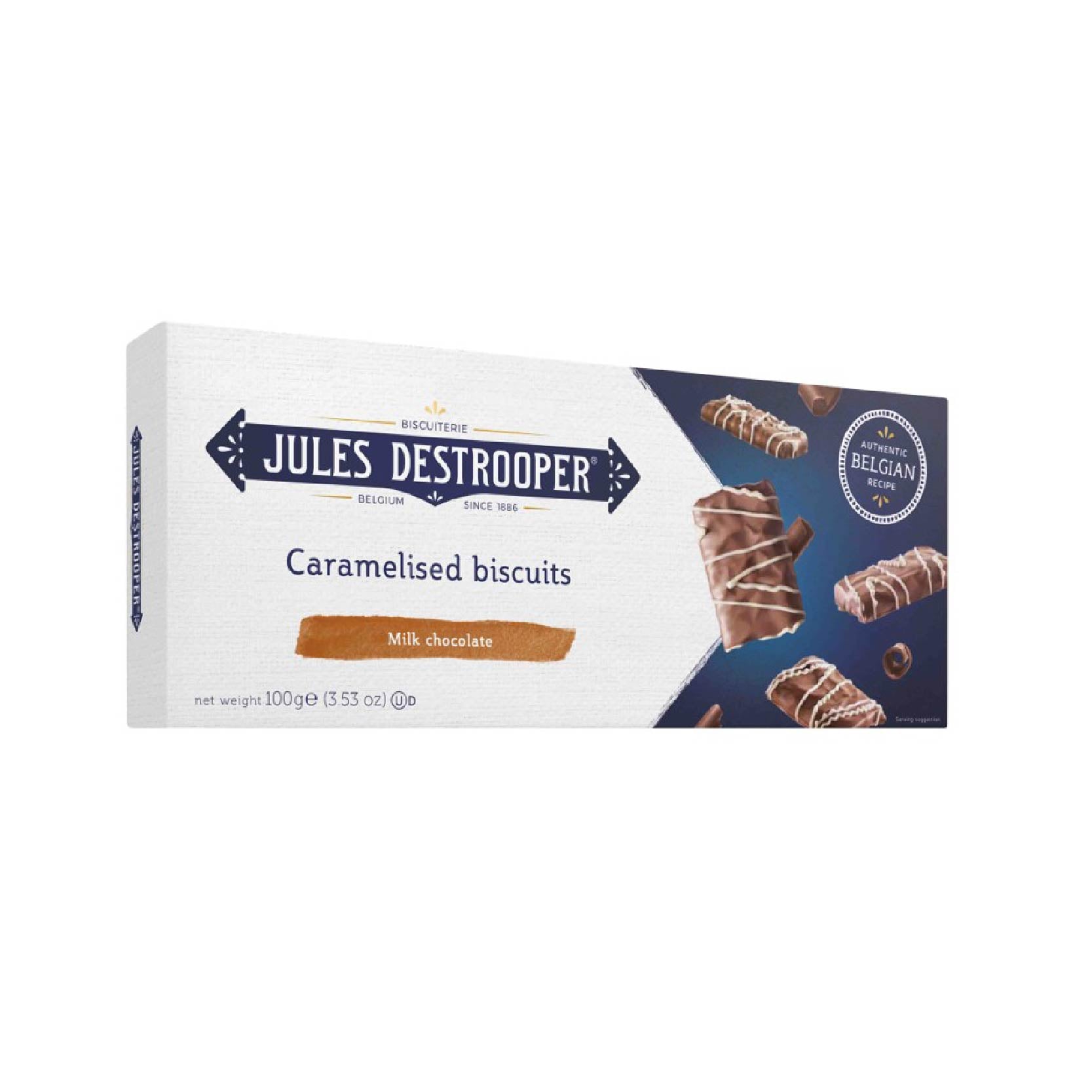 Jules Destrooper Milk Chocolate Caramelised Biscuits - 100g
