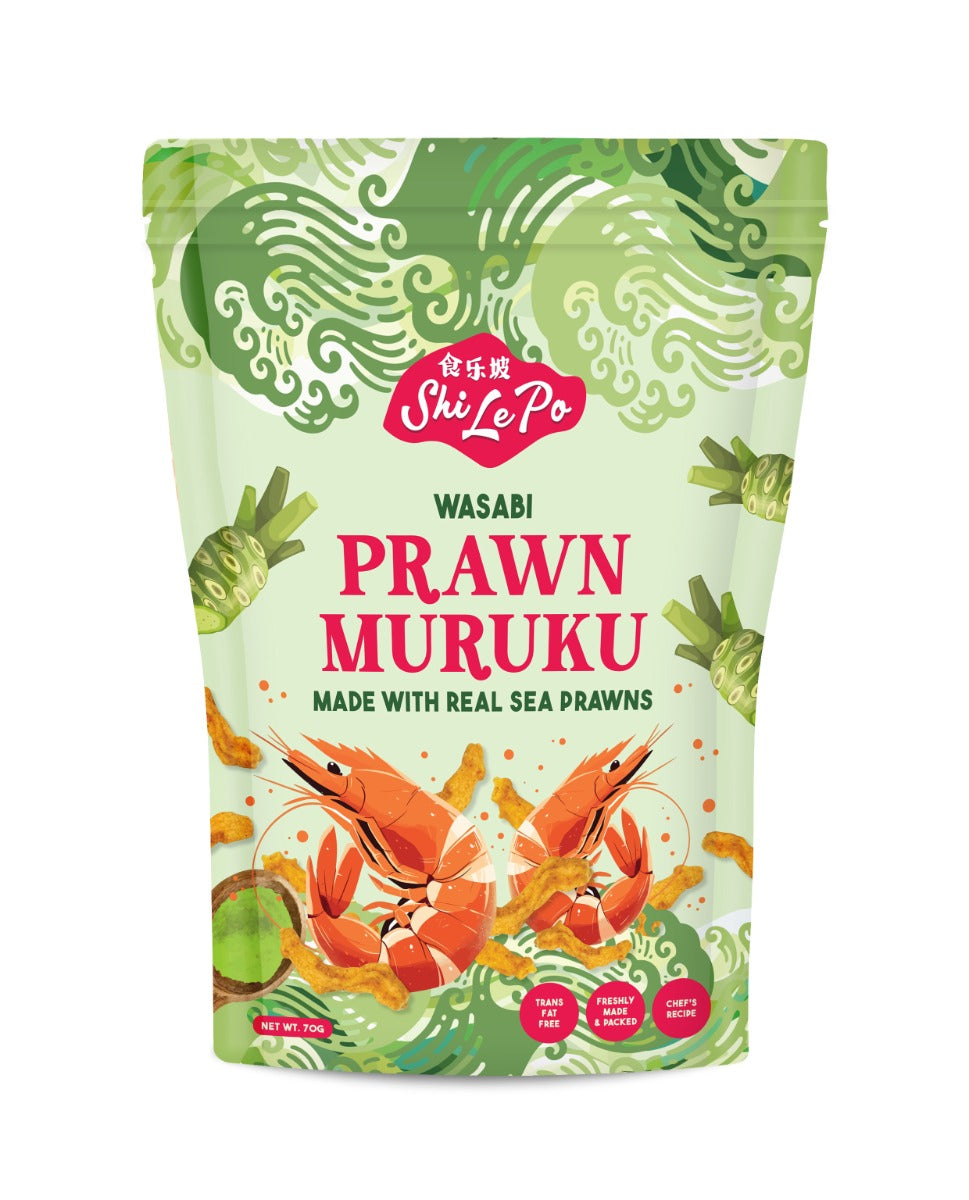 Shi Le Po Wasabi Prawn Muruku Chips 70g