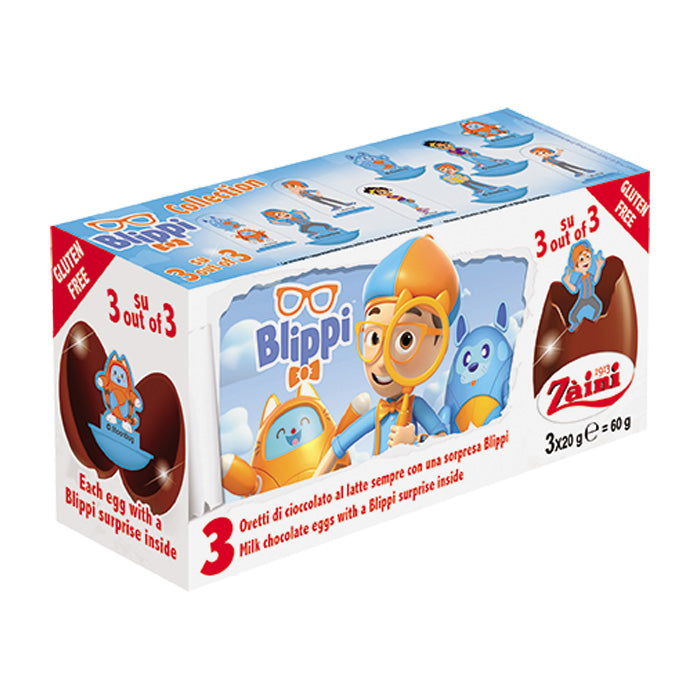 Zaini Chocolate Eggs Blippi Tripack 60g