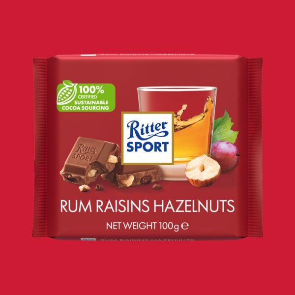 Ritter Sport Rum Raisins Hazelnuts 100g