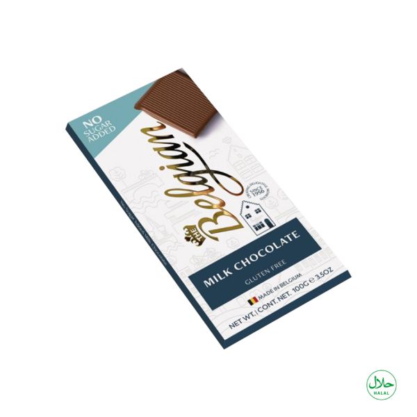 The Belgian No Sugar Added Milk Chocolate Bar 100g