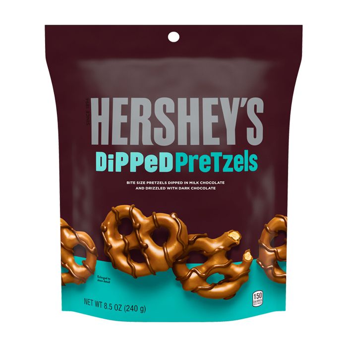 HERSHEY'S DiPPeD PreTzels Milk Chocolate Snack 240g