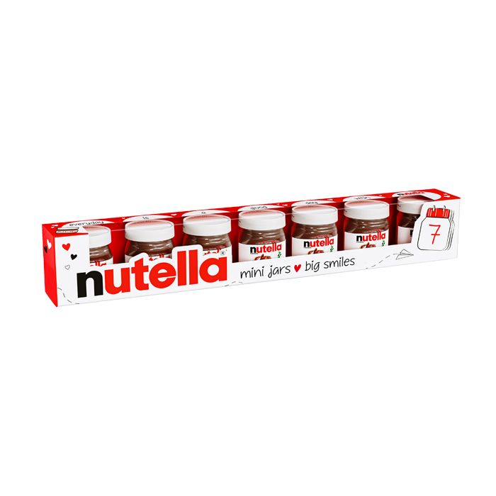 Fonowt Nutella Glass JAR, 21 Mini Nutella Jars Inside with Each 30 Grams