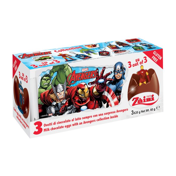 Zaini Chocolate Eggs Avengers Tripack 60g