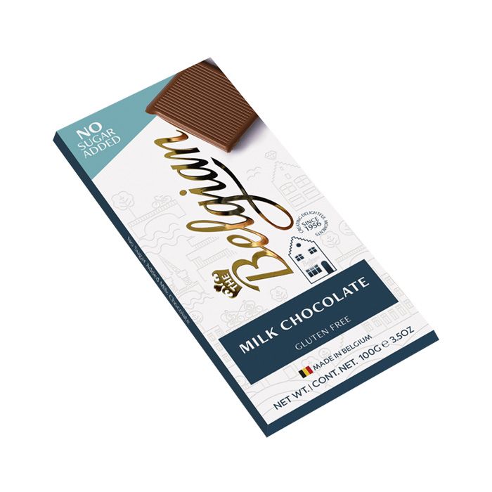 The Belgian No Sugar Added Milk Chocolate Bar 100g