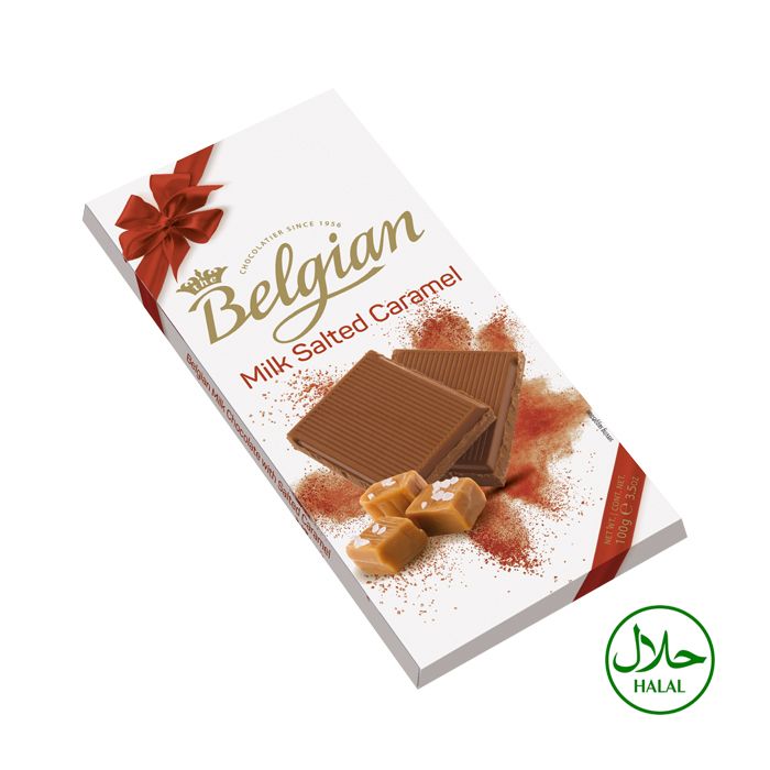 The Belgian Milk Chocolate Bar with Salted Caramel 100g