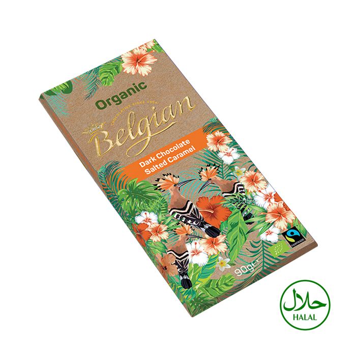 The Belgian Organic Dark Chocolate Bar with Salted Caramel 90g