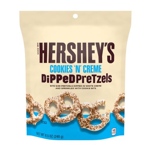 HERSHEY'S DiPPeD PreTzels COOKIES 'N' CREME Snack 240g