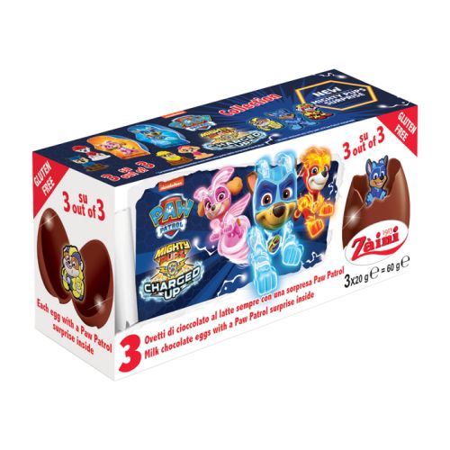 Zaini Chocolate Eggs Paw Patrol Mighty Pups Tripack 60g