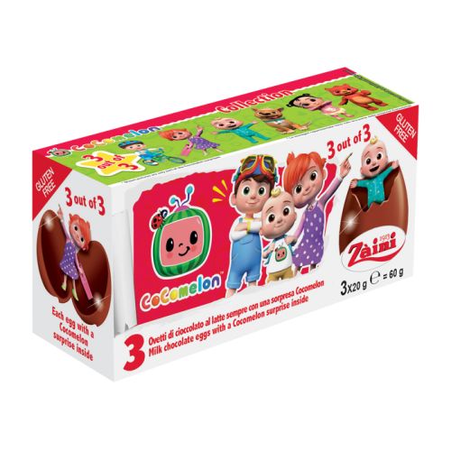 Zaini Chocolate Eggs Cocomelon Tripack 60g