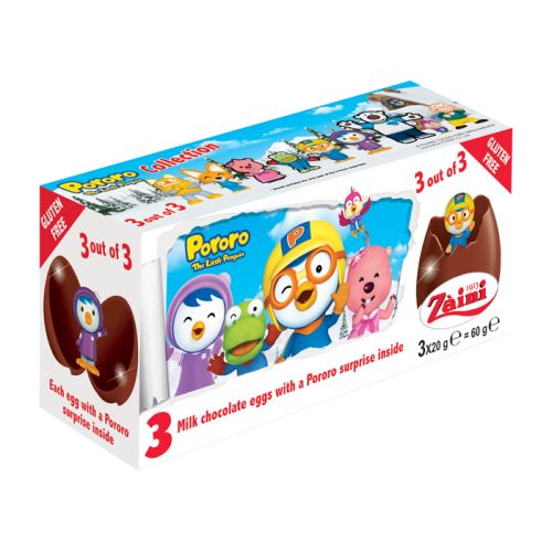 Zaini Chocolate Eggs Pororo Tripack 60g