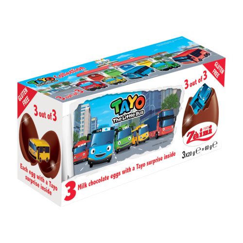 Zaini Chocolate Eggs Tayo Tripack 60g