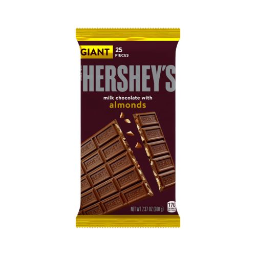 HERSHEY'S Milk Chocolate with Almonds Giant Bar 208g