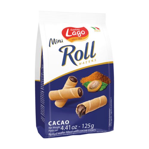 Lago Mini Roll Wafer Cocoa 125g