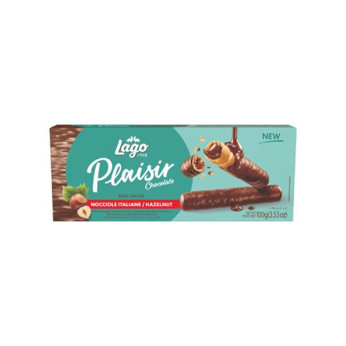 Lago Plasir Chocolate Wafer Roll Hazelnut 100g