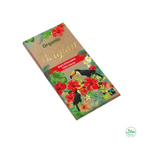 The Belgian Organic Dark Chocolate Bar 72% 90g