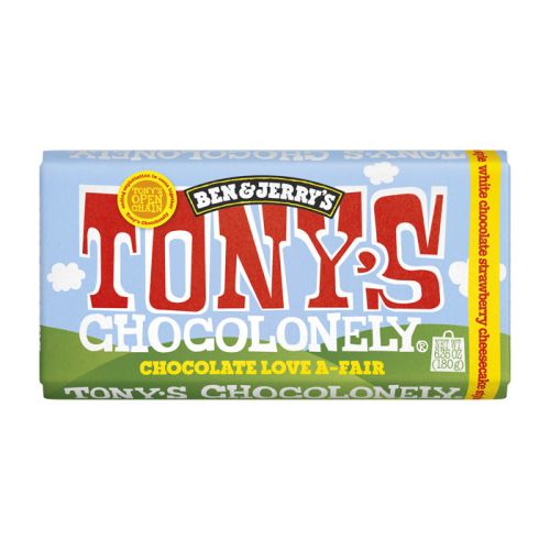 Tony's Chocolonely White Chocolate Strawberry Cheesecake 180g